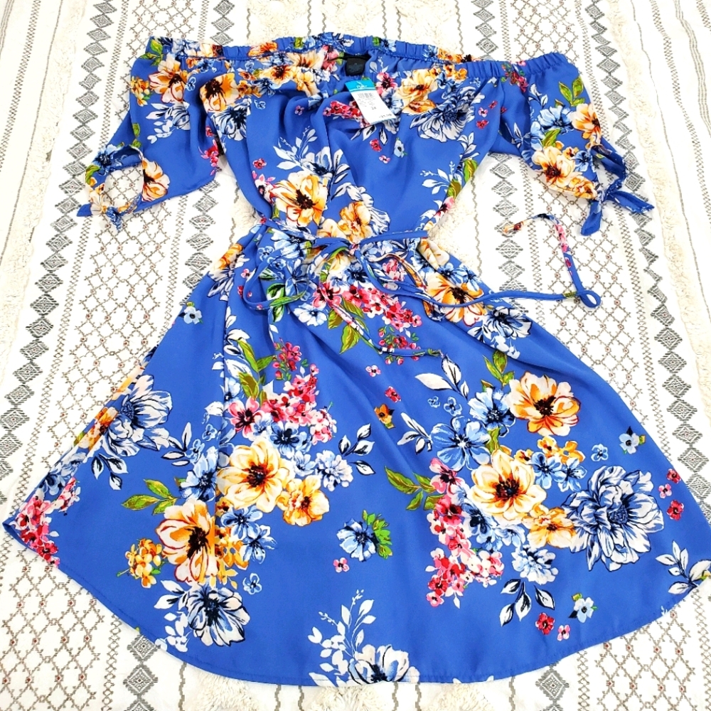 Rue21 Plus Off The Shoulder Floral Dress- Sz 3XL